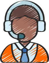 Ilustración de un agente con auriculares